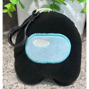 Among Us Black Plush Keychain Clip Soft Fabric Portable Mini Design Embroidered